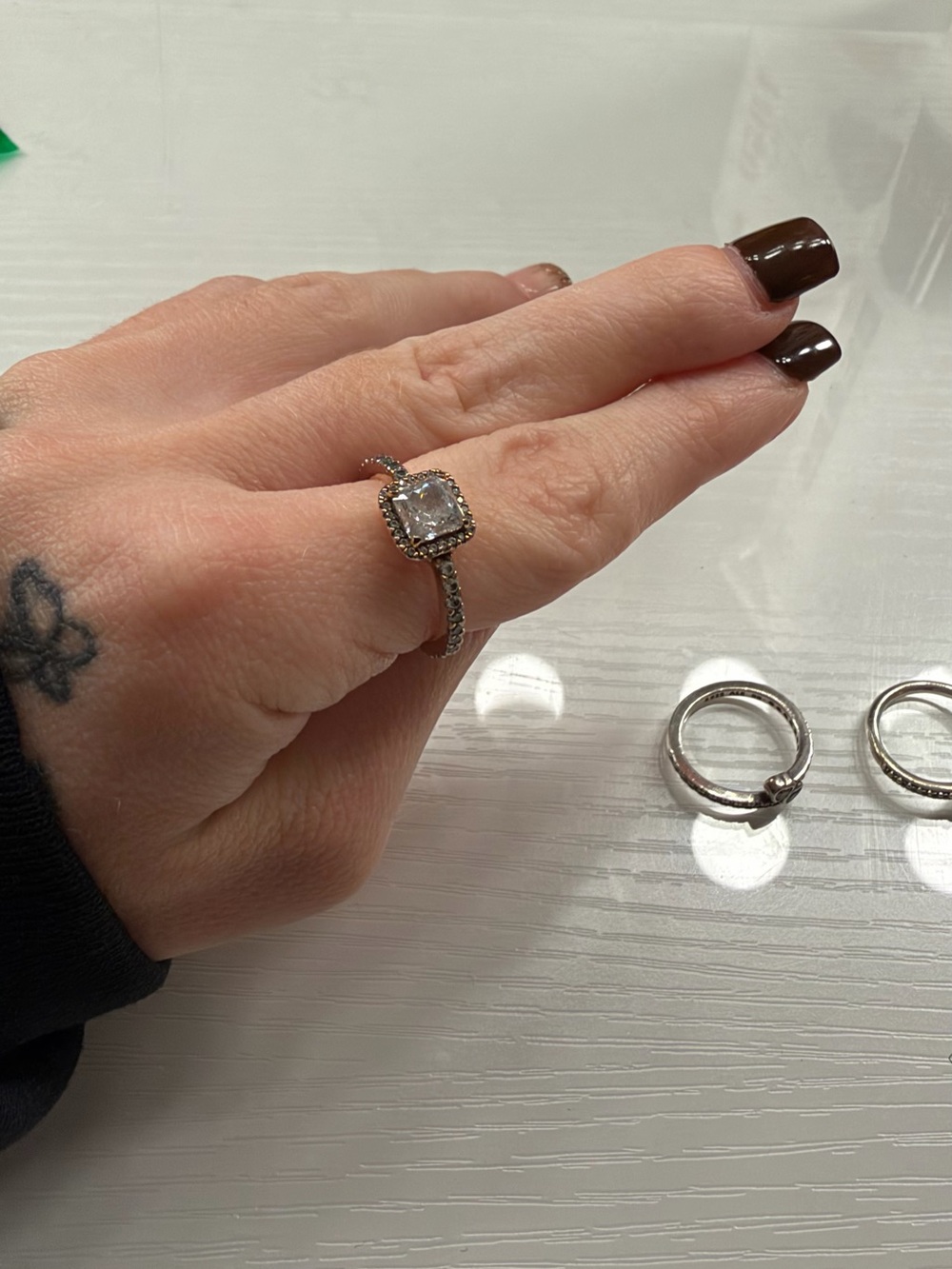Pandora Rose Gold Engagement/Promise Ring - Size 6 US